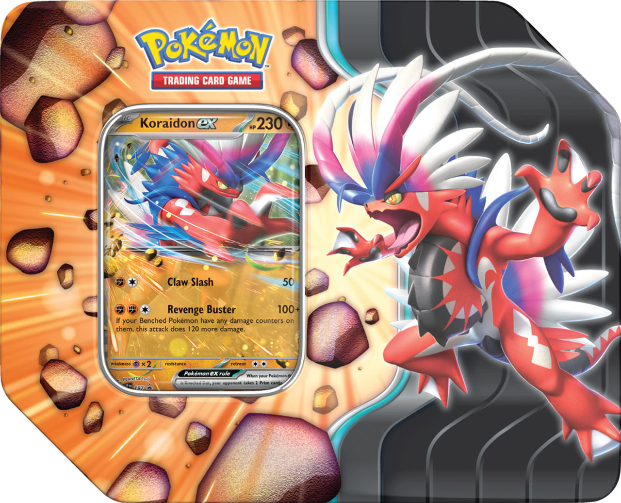 Pokemon Slashing Legends Tin (1 Tin Zacian ex OR 1 Koraidon ex)