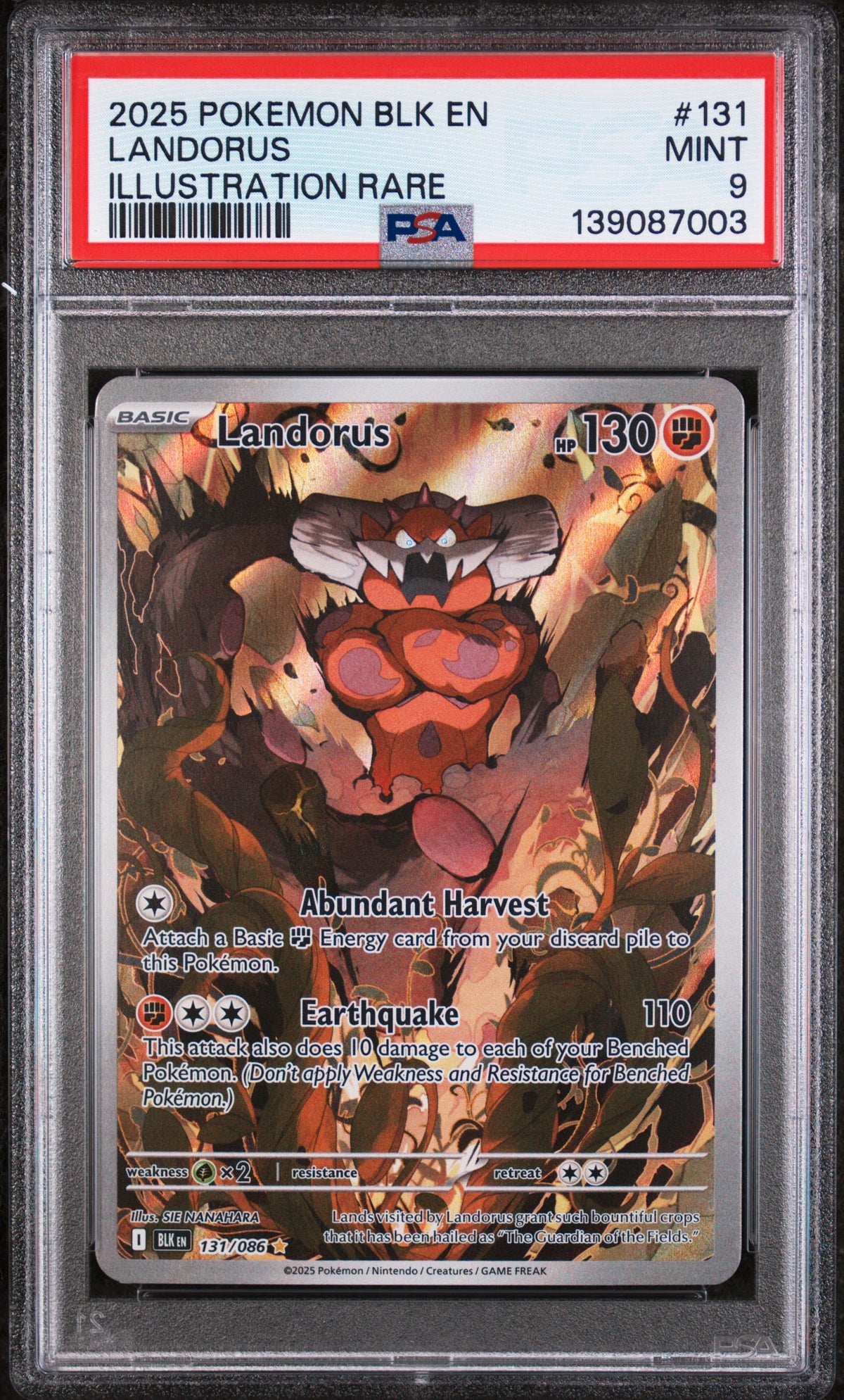 LANDORUS 131 BLACK BOLT ILLUSTRATION RARE PSA 9