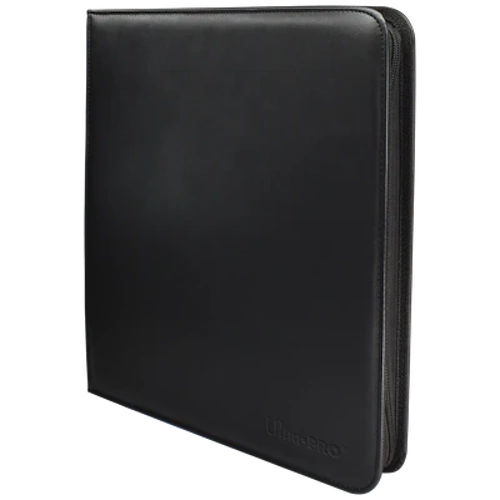 12 Pocket Ultra-Pro Vivid Black Zippered PRO Binder