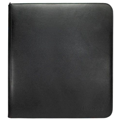 12 Pocket Ultra-Pro Vivid Black Zippered PRO Binder