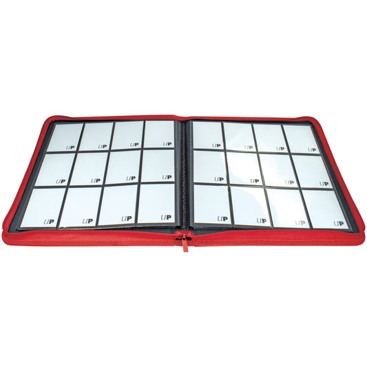 12 Pocket Ultra-Pro Vivid Red Zippered PRO Binder