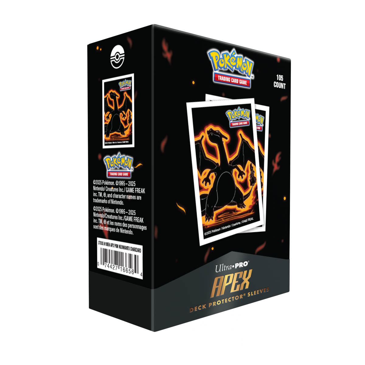 Ultra-Pro APEX Deck Protector Sleeves Charizard Neon Kanto 105 count box