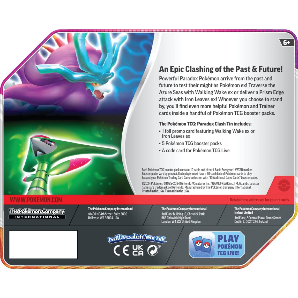 Pokemon Paradox Clash Tin (Walking Wake or Iron Leaves)