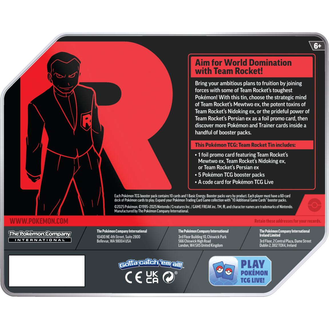 Team Rocket Tin (1 Random Tin) *LIMIT 3 per Customer*