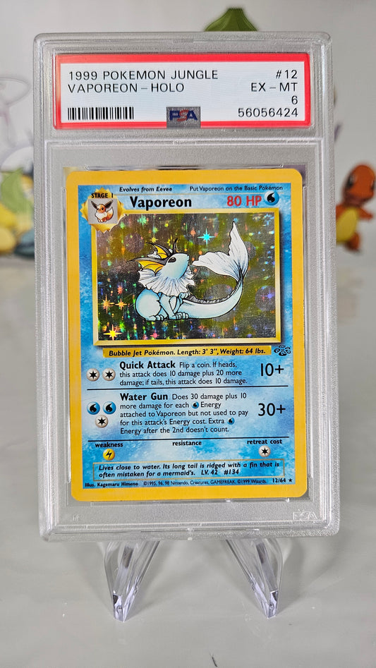 Vaporeon Holo 12 Jungle PSA 6