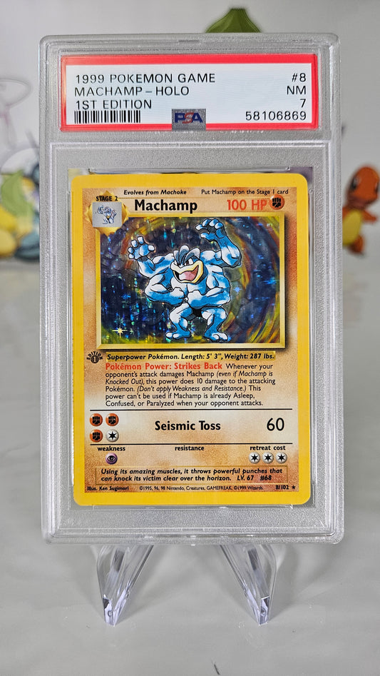 Machamp Holo Base Set 1st Edition 8 PSA 7