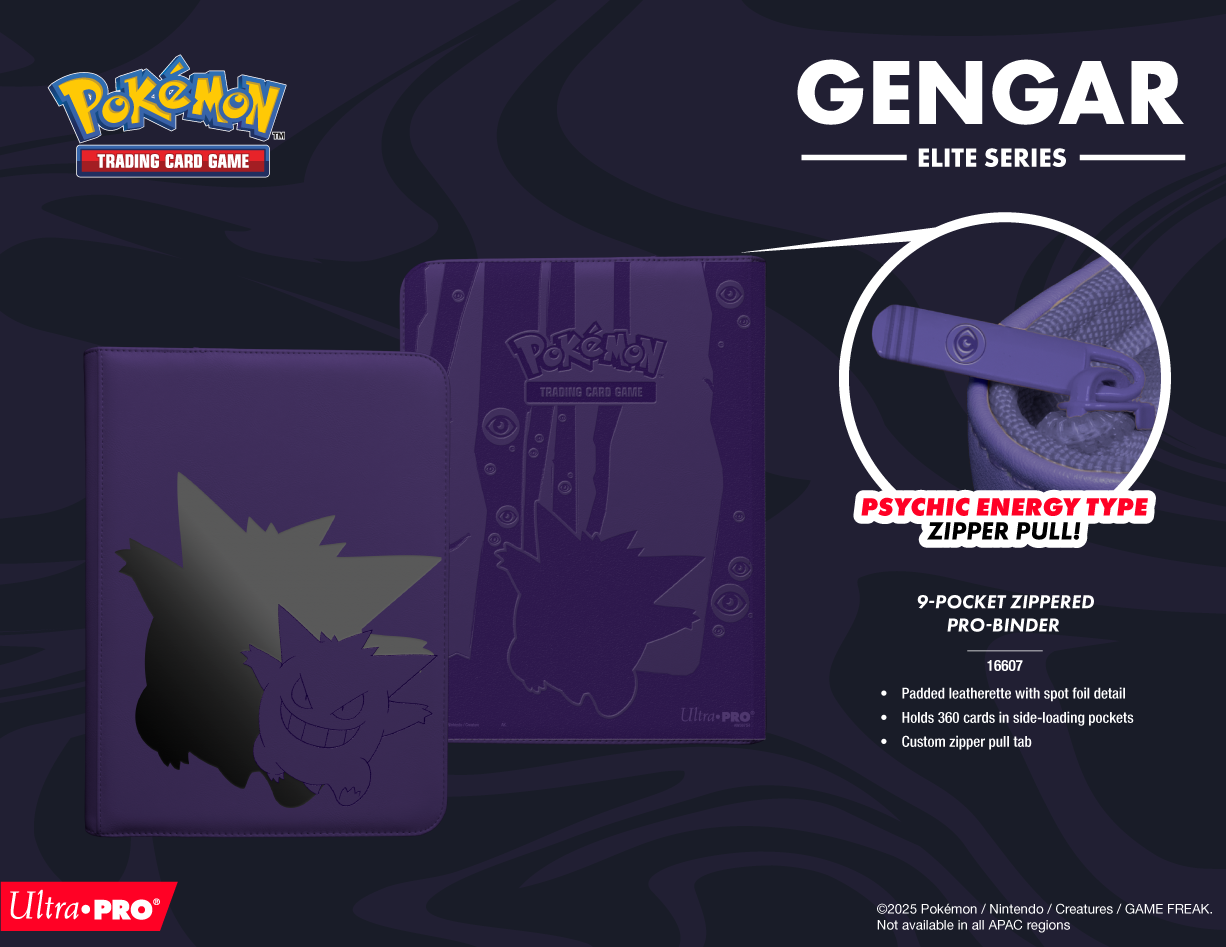 Ultra Pro 9-Pocket Zippered Pro Binder - Elite Series Gengar Ultra Pro 9-Pocket Zippered Pro Binder - Elite Series Gengar
