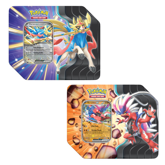 Pokemon Slashing Legends Tin (1 Tin Zacian ex OR 1 Koraidon ex)