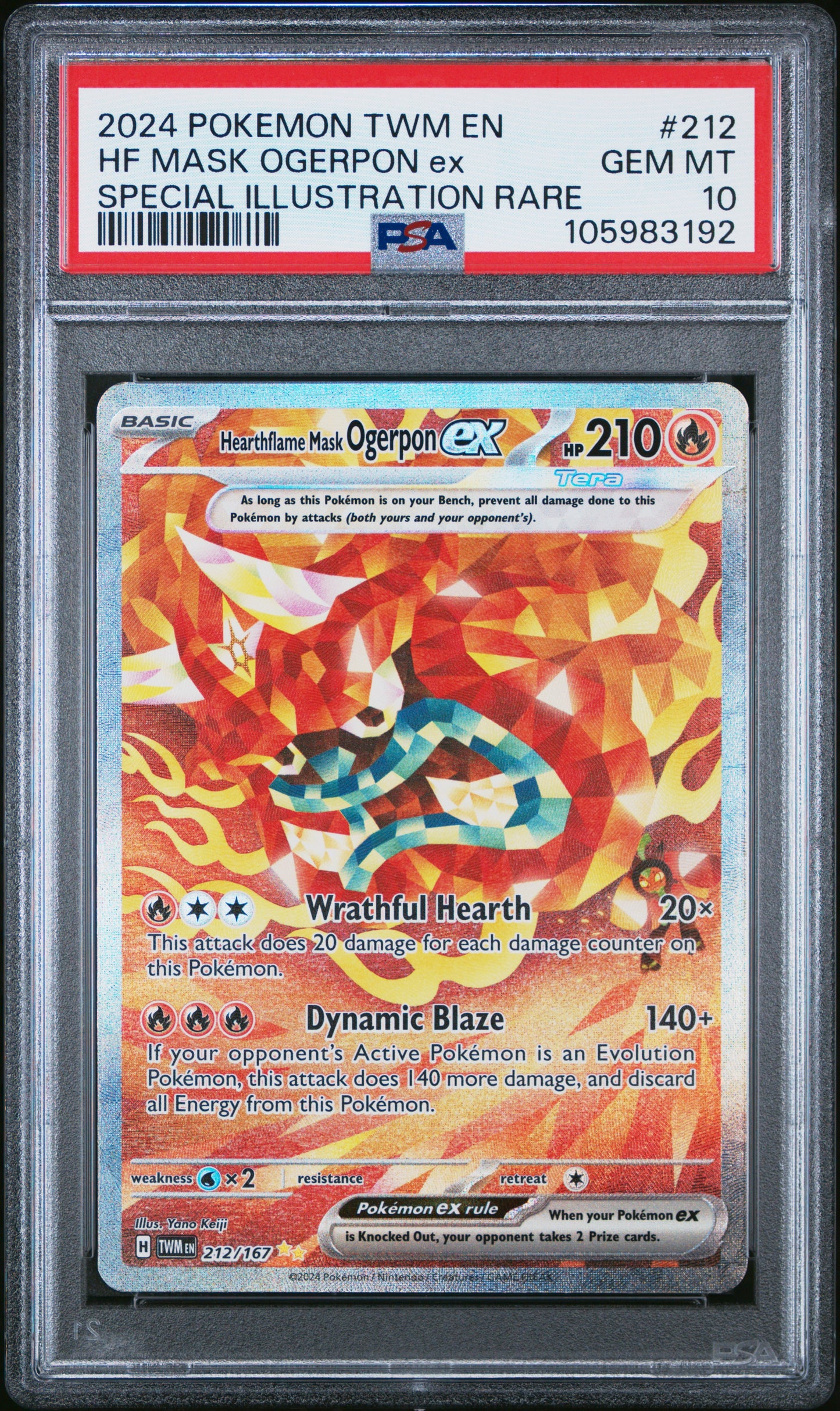 Hearthflame Mask Ogerpon ex 212 Twilight Masquerade PSA 10